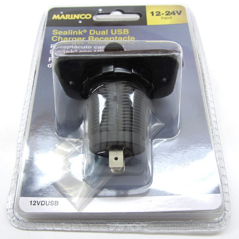 12V Dual USB Port Charger Receptacle - (PF11499)
